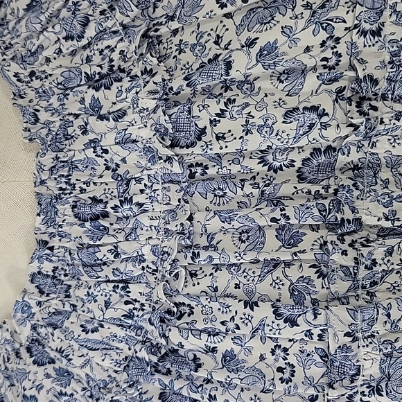 Daniel Cremieux White and Blue Floral Midi Dress SZ 4 - Picture 6 of 14